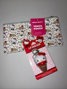 Hello Kitty pouch, makeup bag and lip balm pencil pouch